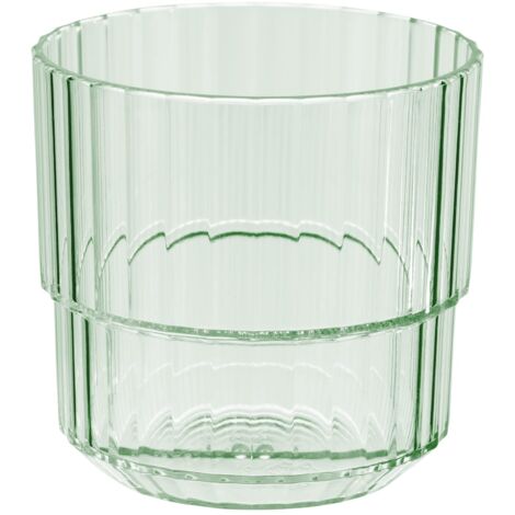 APS Bicchiere in plastica Tritan di alta qualità con 0,22 litri, senza BPA, impilabile, infrangibile, riutilizzabile, lavabile in lavastoviglie, 220 ml, verde chiaro