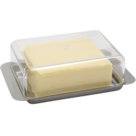 APS Boîte à beurre pour réfrigérateur Acier inoxydable, couvercle étanche aux arômes, hauteur 55 mm