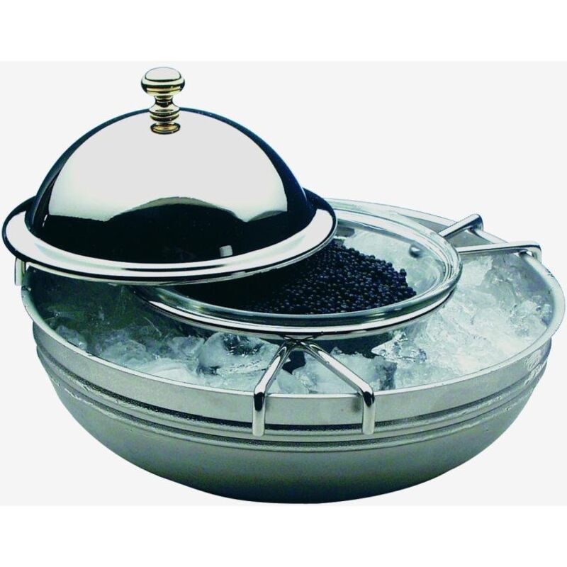 APS - Caviar cooler, 4 pezzi, caviale cooler, caviale, caviale ciotola, buffet cooler ø 18 cm, altezza: 12 cm, 18/8 acciaio inox lucido, ciotola in