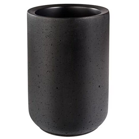 APS ELEMENT portabottiglie in cemento - con parte inferiore che protegge i mobili - per bottiglie da 0,7-1,5 litri - Ø 12/10 cm, altezza 19 cm, nero