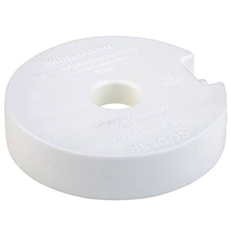 APS elemento refrigerante/batteria di raffreddamento rotondo, circa 10,5 cm di diametro, altezza 2,5 riempito con liquido refrigerante Bianco Semplice in freezer, einfrierenr