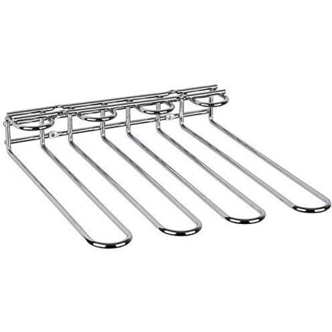 APS glass rail, 29,5 x 32 x 6 cm, portabicchieri di alta qualità in metallo cromato, portabicchieri da vino per 12 bicchieri, portabicchieri da appendere per home bar, cucina, bar, ristorante, cromato