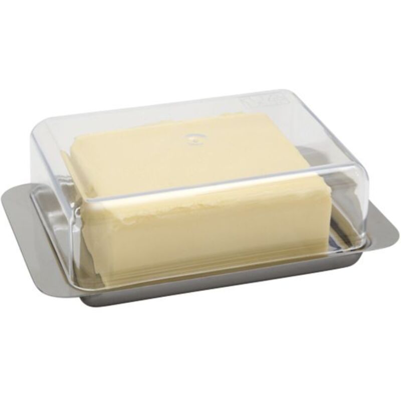Aps Boîte À Beurre Pour Réfrigérateur Acier Inoxydable, Couvercle Étanche Aux Arômes, Hauteur 55 Mm