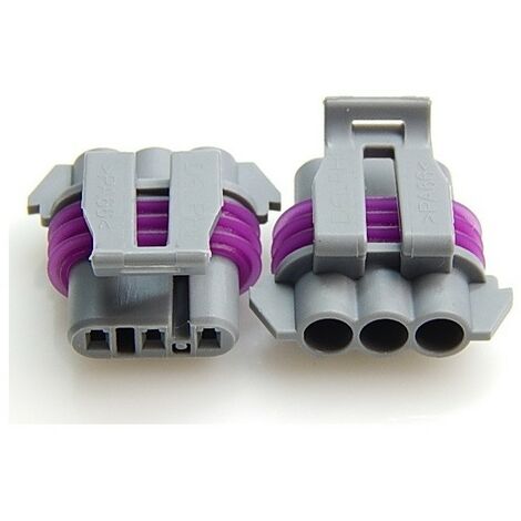 Aptiv 12129946 Connecteur automobile 3P Femelle - max.14A - Gris/Violet - violet