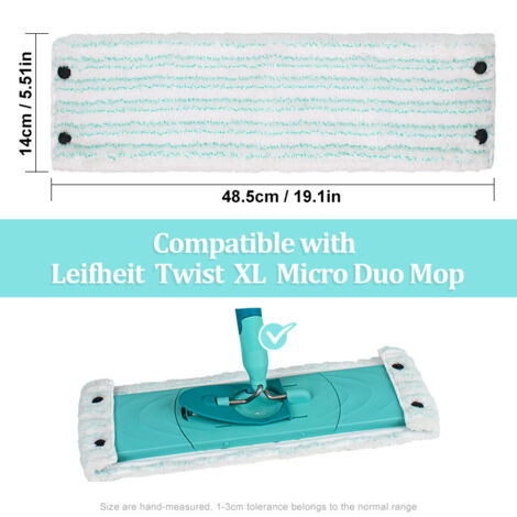 Apto para su uso con Leifheit Clean Twist XL MicroDuo (paquete de 4, para uso en superficies secas y húmedas).