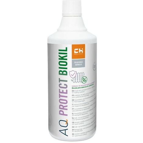 CH QUIMICA AQ PROTECT BIOKIL inhibidor de incrustaciones, corrosión para circuitos recirculantes y biocida para sistemas de calefacción 1l