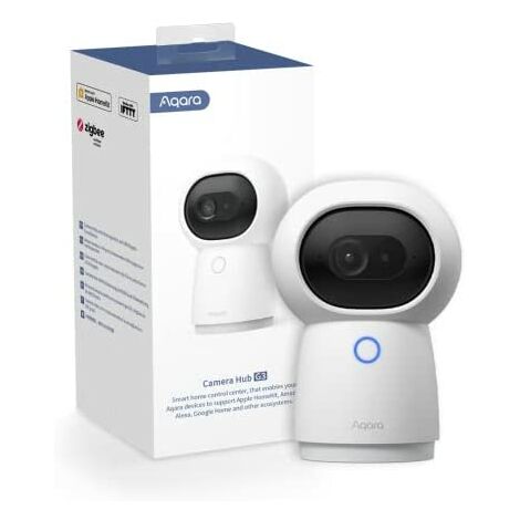 Aqara 2K G3 Indoor Hub Camera, AI Gesture and Face Recognition, IR Remote Control, 360° Viewing Angle, Compatibile con HomeKit Secure Video, Alexa, Google Assistant, IFTTT