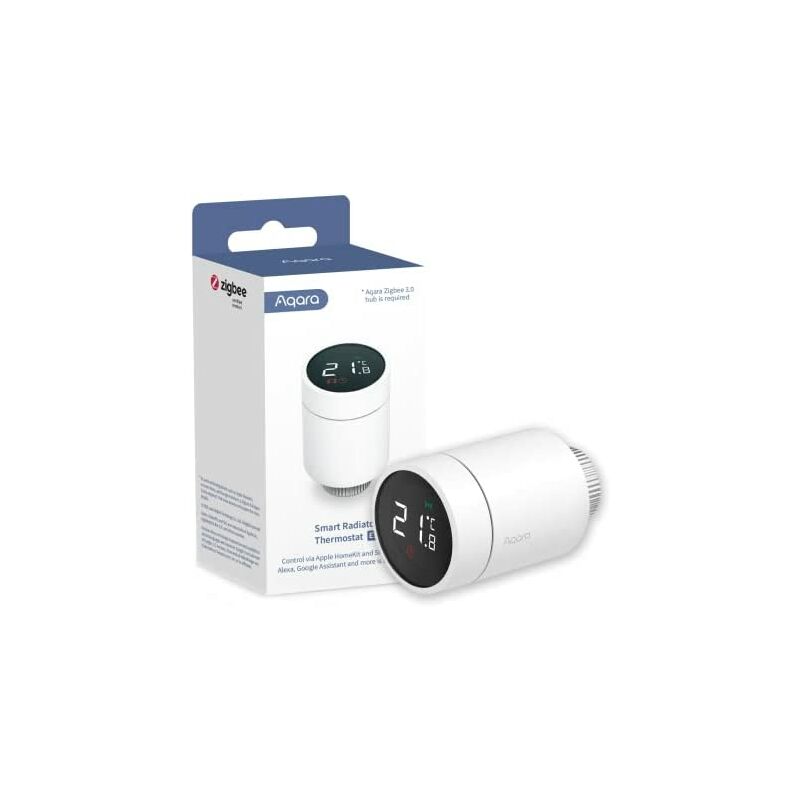 Aqara - E1 Smart Thermostatic Head, Requires zigbee 3.0 hub, a Thermostatic Valve with Voice Control, Geofencing Support, Compatible with HomeKit,