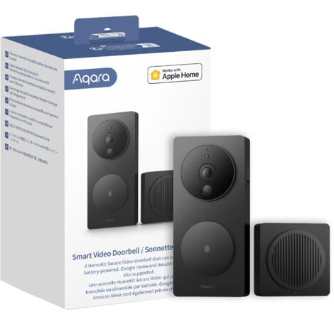 Aqara G4 Timbre con Vídeo 1080p con Timbre, Cámara Segura HomeKit, Automatizaciones y Detección de Rostros Locales, Compatible con Alexa/Apple Home/Google, Gris