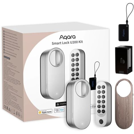 AQARA Matter/Bluetooth, impermeabile IPX5, accesso tramite impronta digitale/password/NFC, controllo APP di blocco e sblocco automatico, nero