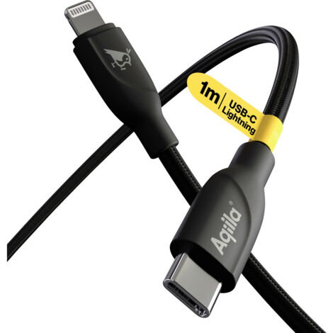 Aqiila Cablebird CB21 USB-C® Kabel USB 2.0 Apple Lightning Stecker 1.00 m Schwarz  AQCBPBICB1BD850