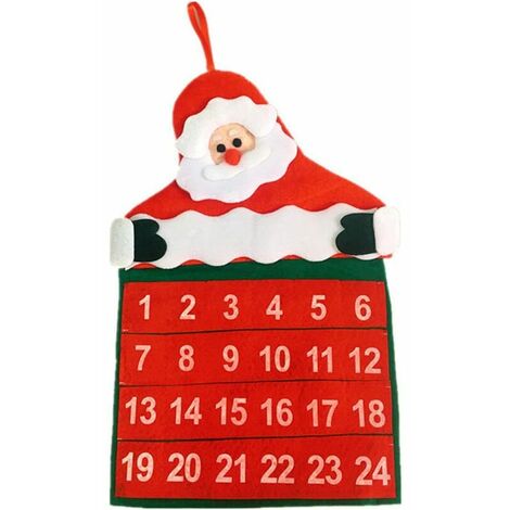 AQIUO Calendrier mural de compte à rebours du jour de Noël, calendrier de compte à rebours de décoration de Noël