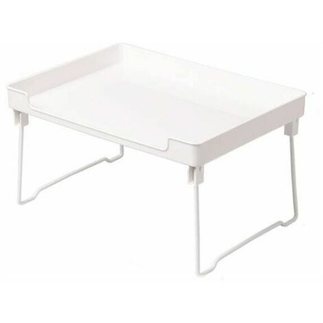AQIUO Organiseur de placard, étagère de cuisine, rangement de salle de bain, rangement de maquillage, plastique durable et métal, transparent et chromé(B)