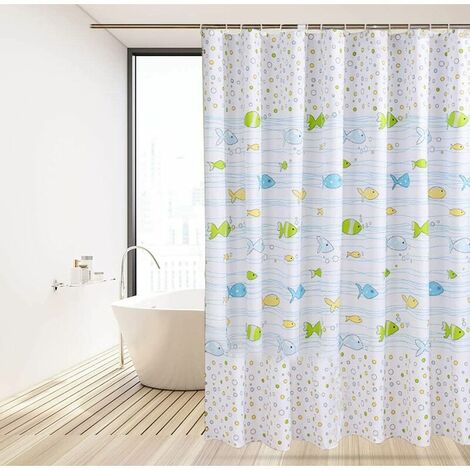 AQIUO Rideaux de Douche, Doublures de Rideau de Douche Rideaux de Bain imperméables Rideaux de Bain avec Crochets Rideau de Douche Anti-moisissure Rideau de Baignoire Rideau lesté 180x180cm
