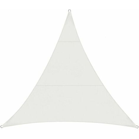 AQIUO Voile d'ombrage triangulaire,5x5x7.1m,étanche, anti-ultraviolet,blanc