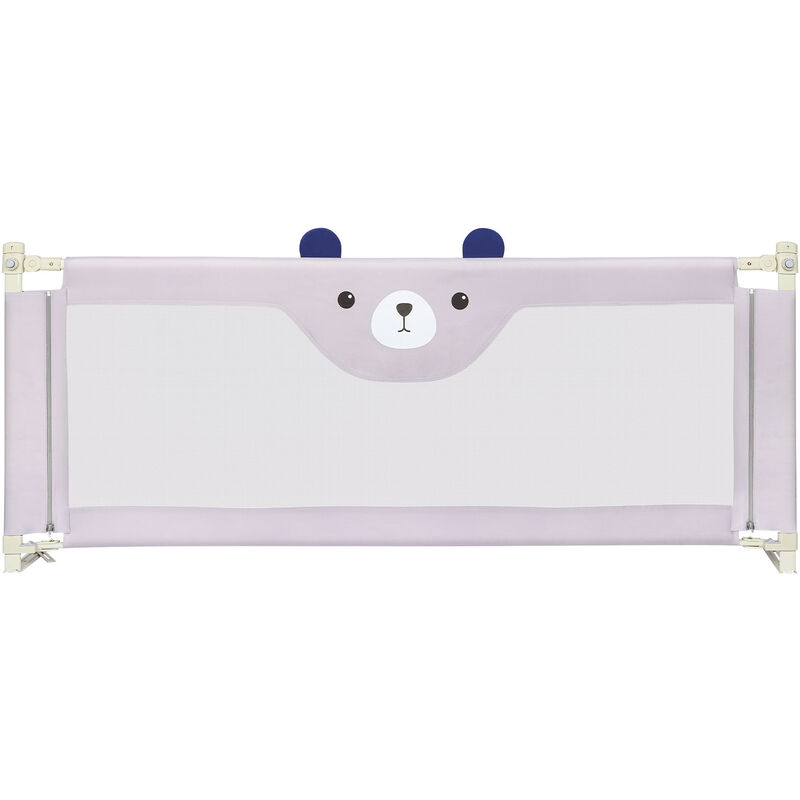 Aqrau Barrière de lit pour enfants 200x100 cm Toddler Bed Guard Gris (1 Côté)