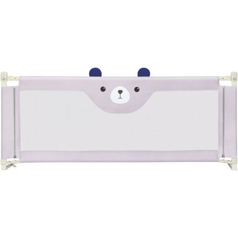 Aqrau Barrière de lit pour enfants 200x100 cm Toddler Bed Guard Gris (1 Côté)
