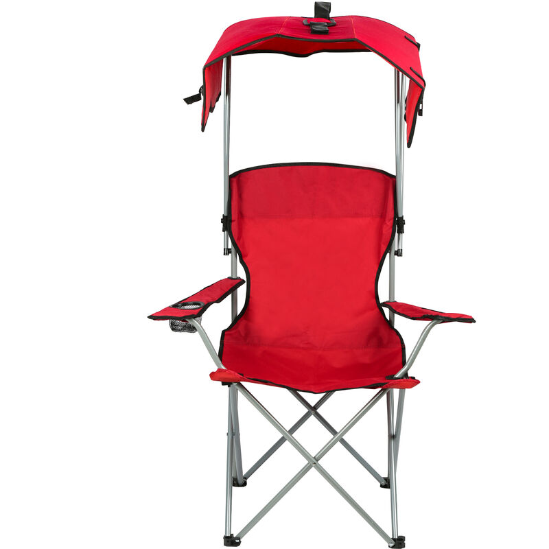 Chaise de Camping avec Parasol, Ultra Légère Chaise de Plage Pliable, Chaise de Jardin avec Porte-gobelet, Capacité 100kg, Adaptée au Camping, à la