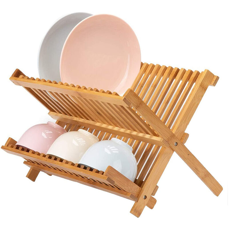Cuisine a double couche egouttoir/ Égouttoir à vaisselle en bambou - 4226.535cm - Aqrau