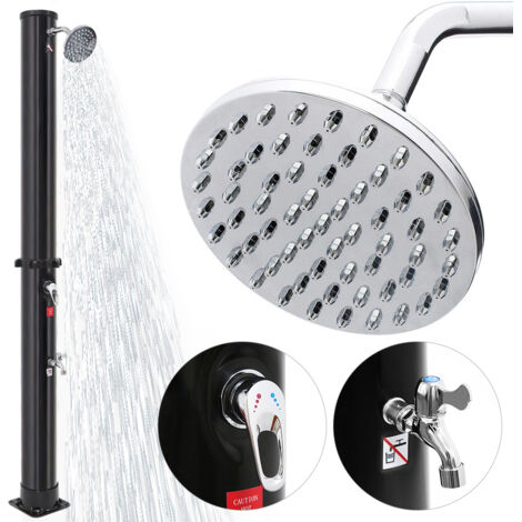Aqrau Douche Solaire Douche de Jardin Douche de Piscine avec Thermomètre 35 L - Noir