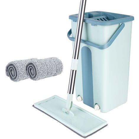 Balai rotatif et seau de nettoyage magique pour la maison - Serpillère  rotative à baril unique sans lavage à la main - Fournitures de nettoyage de  sol
