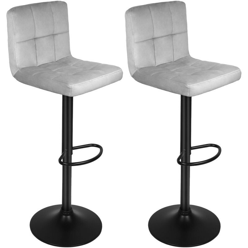 Aqrau - Lot de 2 Tabourets de Bar avec Surface en Velours, Chaise de Bar Pivotants avec Dossier, Hauteur Réglable,Chaise Haute Bar Moderne, Montage