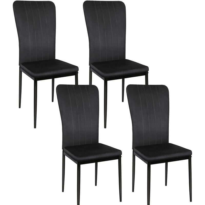 Aqrau - Lot de 4 Chaises pour Salle à Manger, Chaise de Cuisine Assise rembourrée en Velours, Chaise de Cuisine Dossier Ergonomique, Chaises de