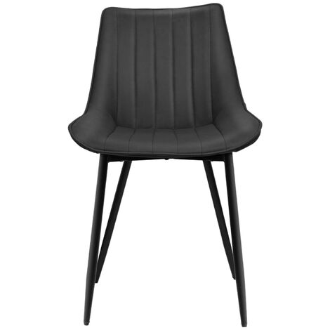 Aqrau Lot de 8 Chaise de Salle à Manger, Chaises de capitonnée, avec pieds en acier solide, Noir