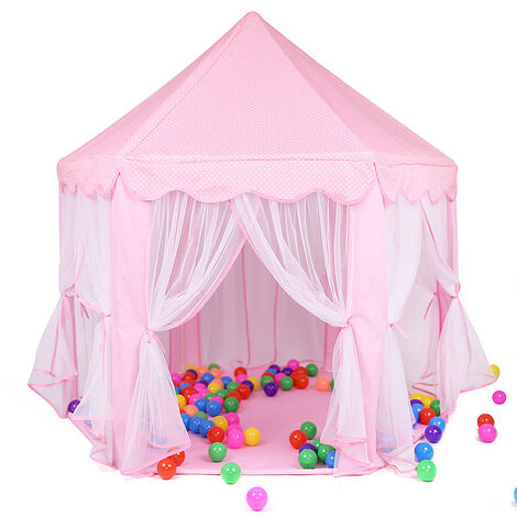 VIDAXL Tente tipi pour enfants avec sac Polyester Rose 115x115x160