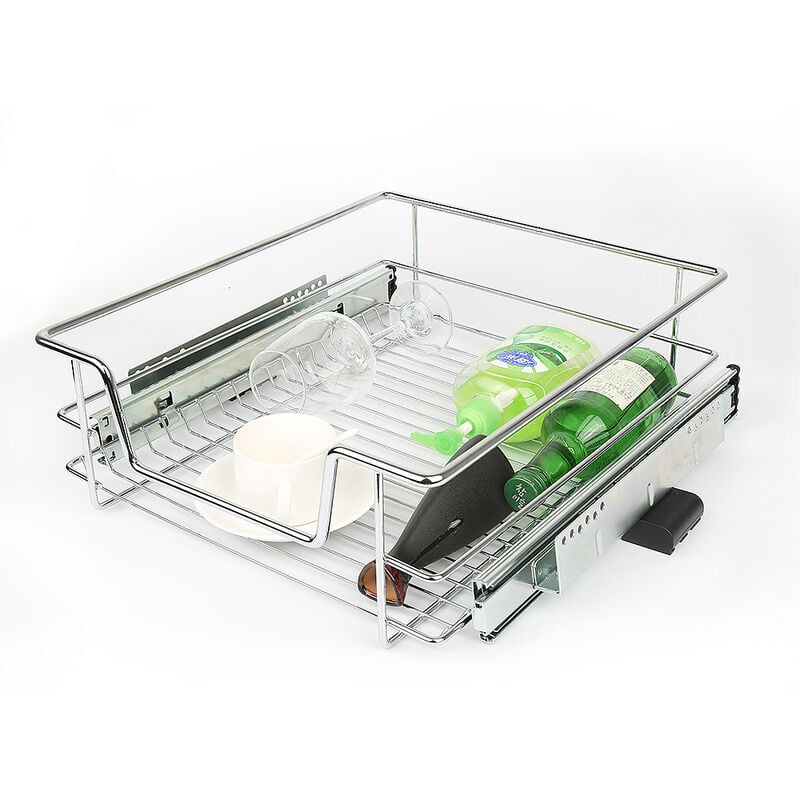 Tiroir télescopique pour cuisine et chambre, Panier de rangement coulissant - 41cm - Aqrau