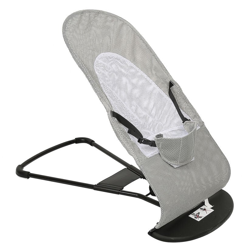 Aqrau - Transat bébé, Balancelle de La Naissance à 9 Mois, Matière aérée, Gris