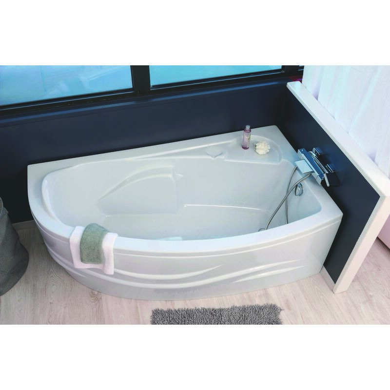 Ondee - Baignoire fany - Baignoire d'angle 160x90cmD - abs et Acryl renforcé 3mm - Blanc