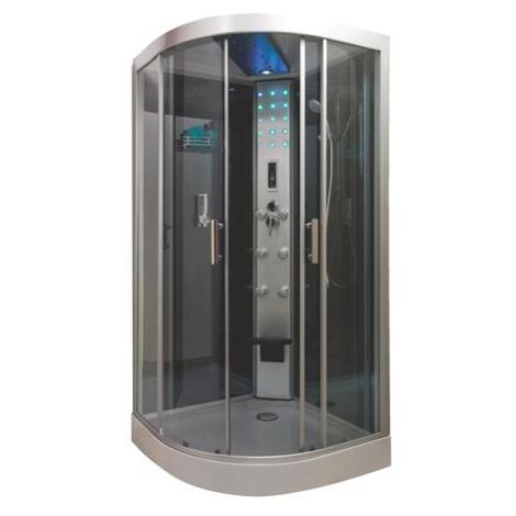 Cabine de douche SKADI GRISE 100X100 Hydromassante