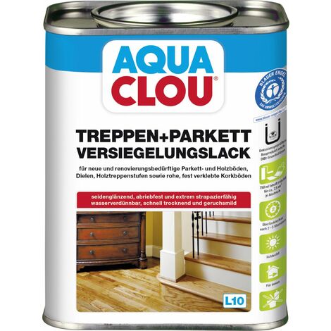 Aqua Clou Treppen-Parkettlack L10 750 ml, seidenglänzend Treppenlack Holzlack