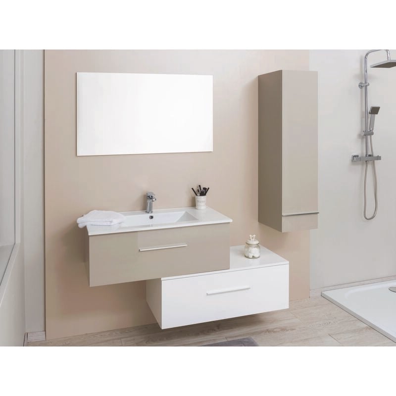 Meuble colonne terry laque 30 taupe