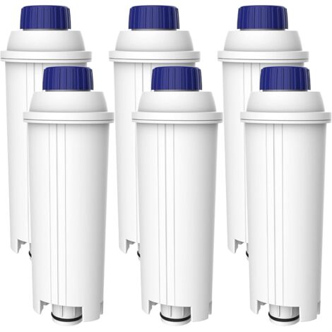 AQUA CREST Coffee Machines Water Filter, Replacement for De'Longhi® DLSC002, SER3017 & 5513292811 - Including Versions of ECAM, ESAM, ETAM Series (6)