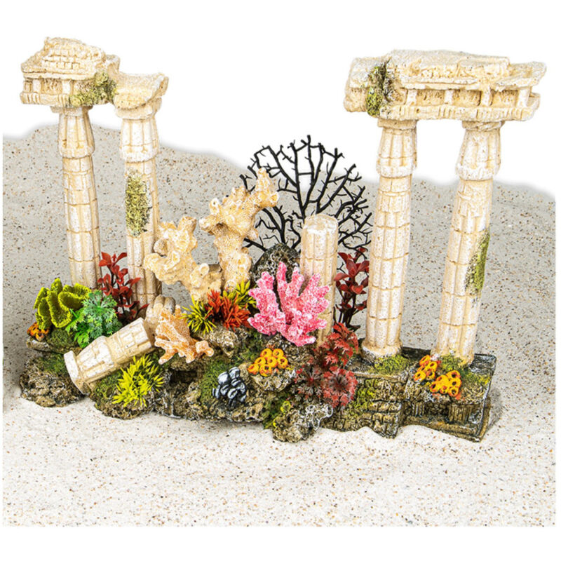Colonnes antiques romaines 42 cm avec bulleur Décoration aquarium Vadigran