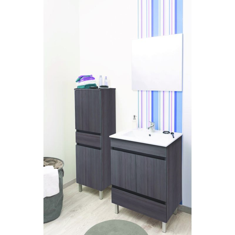 Ondee - Colonne à poser lancelo - L40cm - Gris foncé - Mélaminé - Livré monté