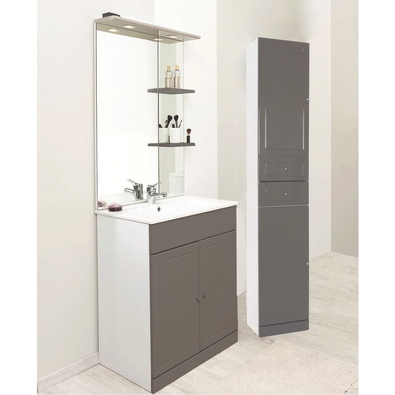 Ondee - Colonne à poser tolede - 35cm - Gris - pvc brillant - Livré en kit