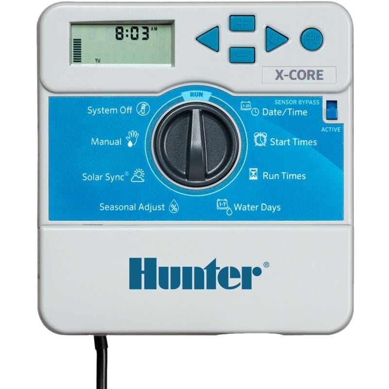 Programmateur 24V XCORE4 Hunter 4 voies 3 programmes – Départs multiples pour irrigation professionnelle