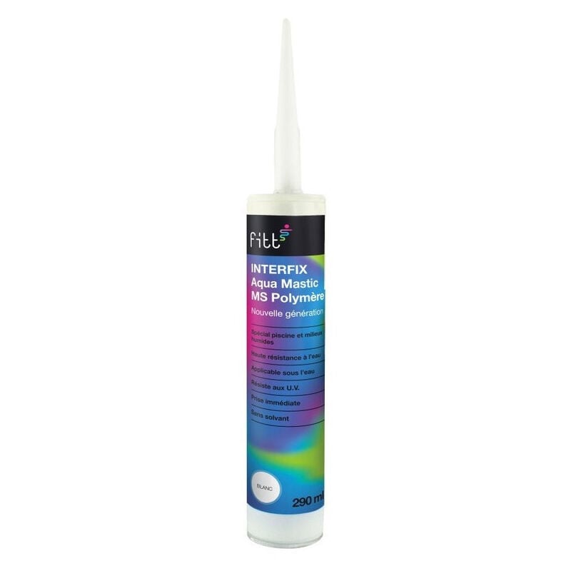 Fitt - Aqua Mastic ms polymère blanc Interfix 290ml