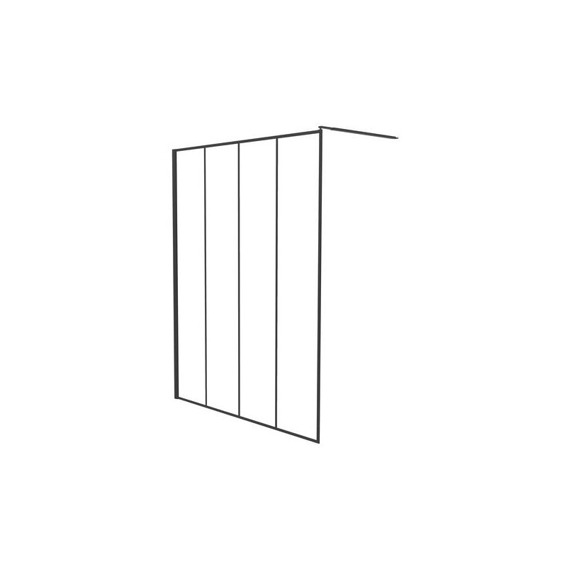 Ondee - Paroi de douche veria - Verre 8mm - Décor et Finition Noir mat - 120x200cm