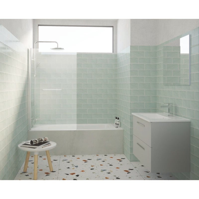 Pare-baignoire ICY - Paroi 85x140x0,5cm - Verre trempé - Finition chromé