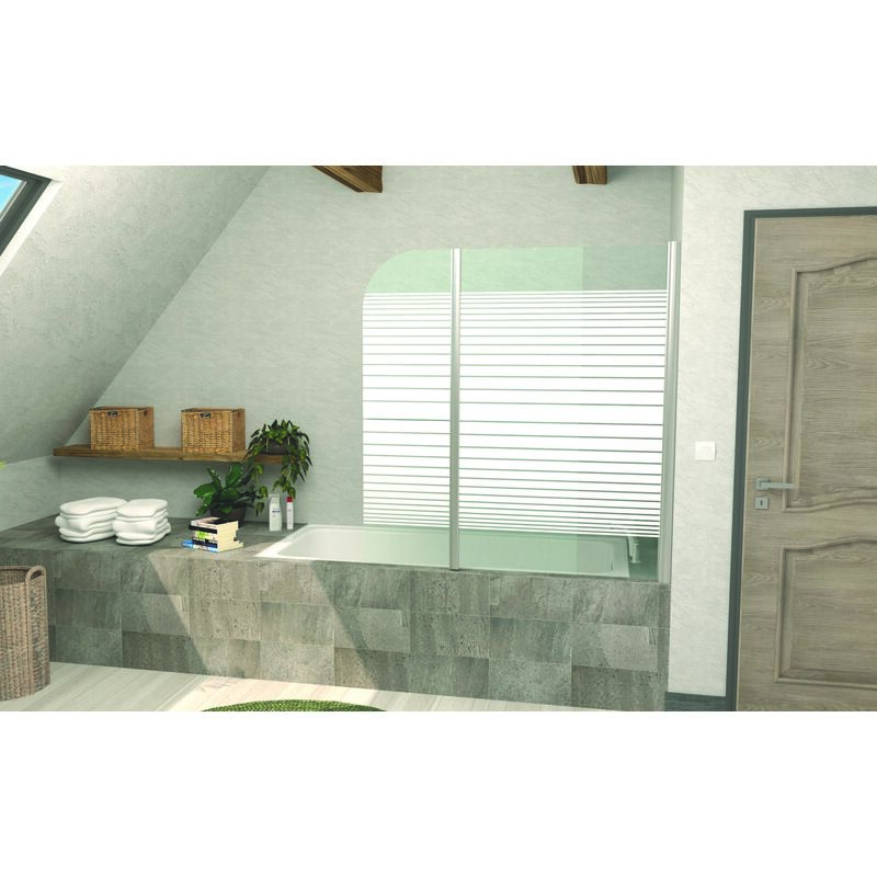 Ondee - Pare-baignoire dakla - Paroi 120x140x0,4cm - Verre trempé - Finition blanc