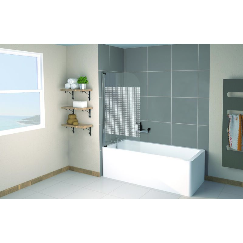 Ondee - Pare-baignoire ilas - Paroi 80x140x0,4cm - Verre trempé sér. - Finitions chromé