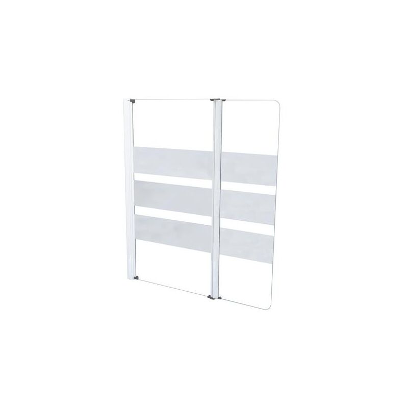 Pare-baignoire missi 2V - Paroi 120x140x0,4cm - Verre trempé - Finition blanc