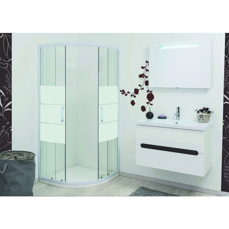 Façade missi - Coulissante 1/4 Cercle - Finition Blanc - 90x185cm