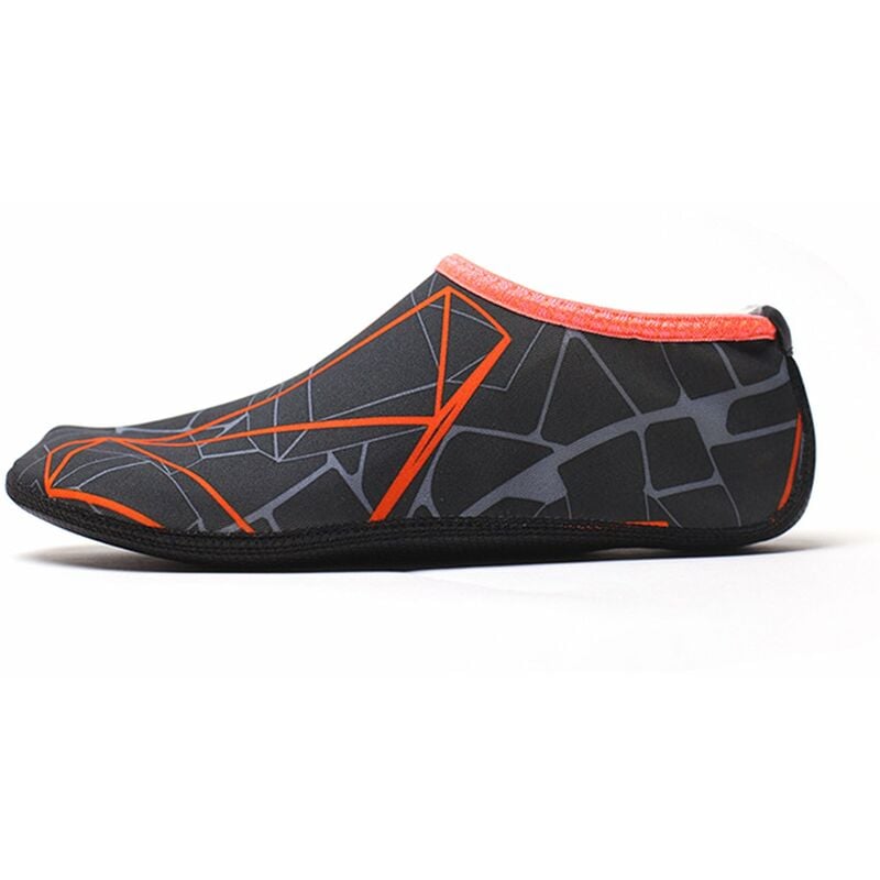 

Aqua Socks Calcetines de buceo descalzos Zapatos para playa al aire libre Natacion Surf Snorkeling Buceo con escafandra,Gris y naranja, M