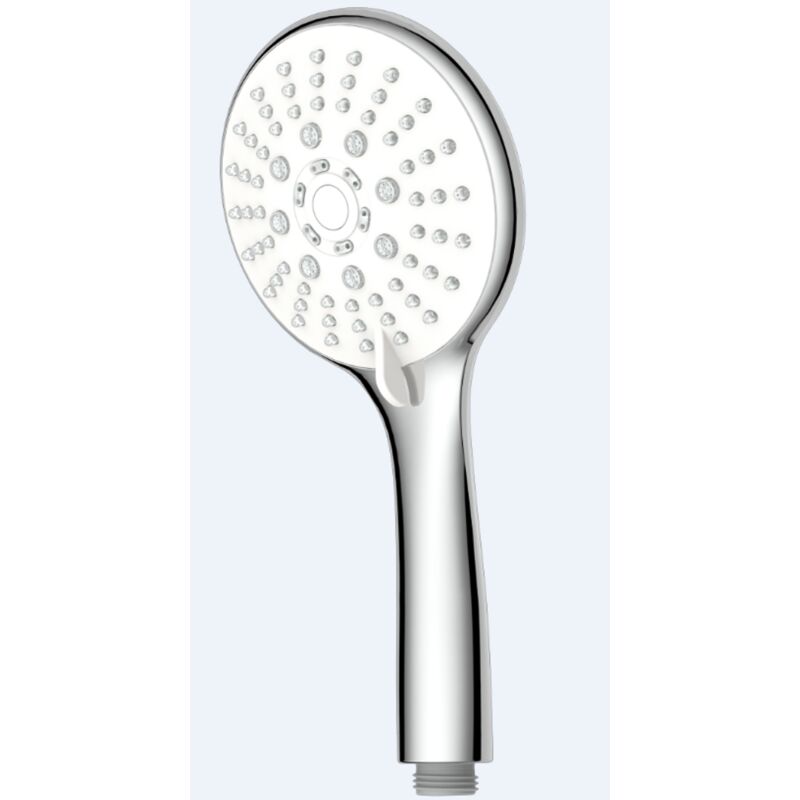 

Ducha de la mano, Aquavive Taro - Cabeza de ducha con 5 opciones de chorro de agua Spray, Masaje - Diseño redondo - Universal - Chrome - Metal chrome
