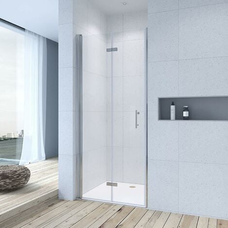 AQUABATOS®  Nischentür Duschtür Duschwand Glas ESG 6 mm faltbar Scharniertür Duschabtrennung mit Nano Beschichtung 5. 100x195 cm